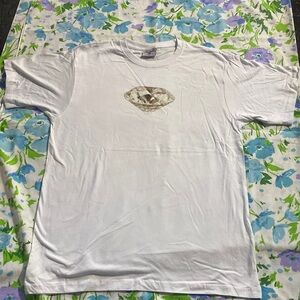 FLAWLESS WHITE DIAMOND SHIRT! Size L.